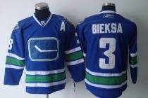 NHL Vancouver Canucks 3# Kevin Bieksa Blue Kids Jersey 3RD
