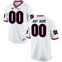 Mens Georgia Bulldogs Customized College Football Limited Jerseys - White