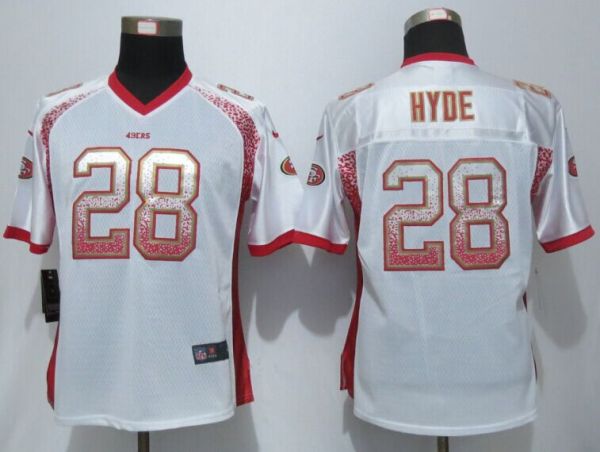 Women NEW Nike San Francisco 49ers 28 Hyde Drift Fashion White Elite Jerseys