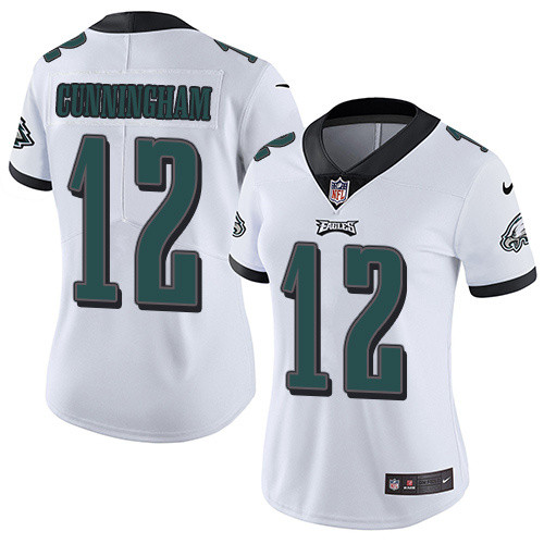 Womens Nike Philadelphia Eagles #12 Gunningham White Jersey