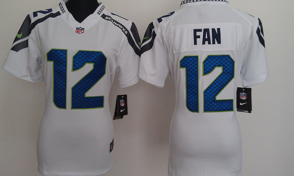 women NIKE Fan white jersey, Seattle Seahawks #12 jersey