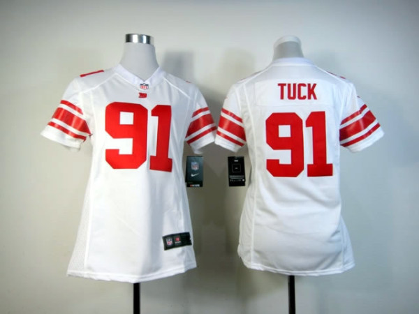 Nike New York Giants #91 Women White JERSEY