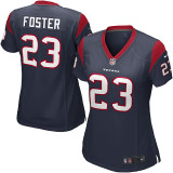 blue color #23 foster houston texans women NIKE jersey