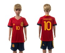 2016 Soccer Spain #10 Fabregas Home Kids Jersey