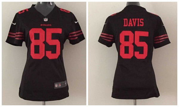 2015 Nike San Francisco 49ers #85 Davis Black Women Jersey