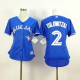 MLB Toronto Blue Jays #2 Tulowitzki Womens Blue Jersey