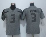 Women Nike Seattle Seahawks 3 Wilson Gray Gridiron Gray Limited Jersey