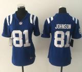 Nike NFL Indianapolis Colts #18 Johnson Blue Women Jersey