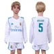 2017 Soccer Real Madrid #5 Varane Home Kids Long Sleeve Jersey