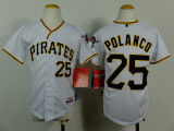 MLB Pittsburgh pirates #25 Polanco White Youth Jersey