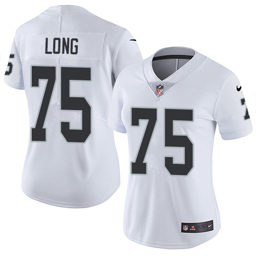 Womens NFL Oakland Raiders #75 Long White Vapor Limited Jersey