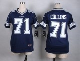 Nike Dallas Cowboys #71 Collins Blue Women Jersey