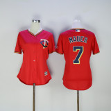 MLB Minnesota Twins #7 Mauer Red Women Jersey