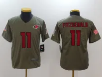 Kids Arizona Cardinals #11 Fitzgerald Olive Salute to Service Limited Jersey