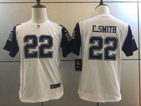 NFL Dallas Cowboys #22 E.Smith Color Rush Kids Jersey