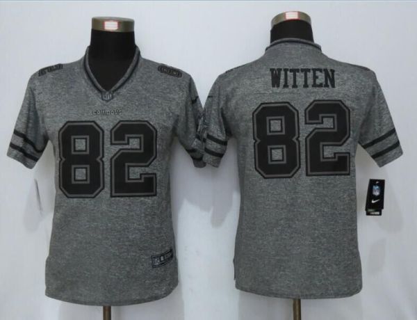 Women Nike Dallas Cowboys #82 Witten Gray Gridiron Gray Limited Jersey