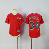 MLB Minnesota Twins #34 Puckett Red Kids Jersey