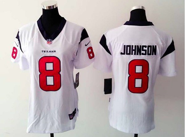 Womens Houston Texans #8 Johnson White Jersey