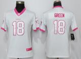 Women New Nike Cincinnati Bengals #18 Green Rush Fashion Jersey