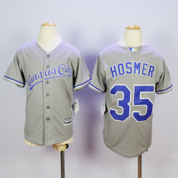 MLB Kansas City Royals #35 Hosmer Grey Youth Jersey