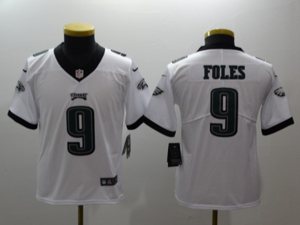 Youth NFL Philadelphia Eagles #9 Foles White Vapor Limited Jersey