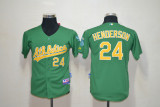 MLB Oakland Athletics #24 Henderson Kids Jersey - Blue