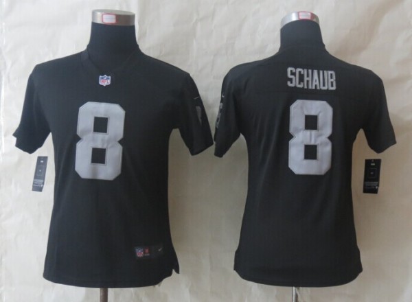 Women Nike Oakland Raiders 8 Schaub Black Limited Jerseys-1