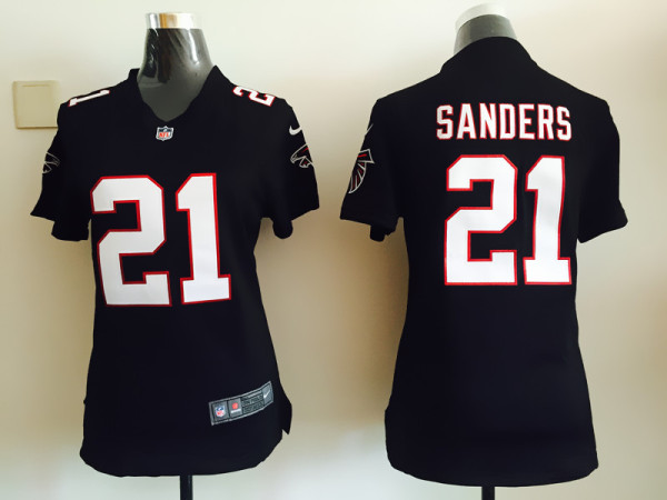 Womens Nike Atlanta Falcons #21 Sanders Black Jersey