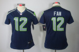 Fan blue Jersey, Women Nike Seattle Seahawks #12 limited Jersey