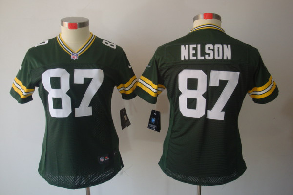 green Nelson Limited Nike Women Green Bay Packers #87 Jersey