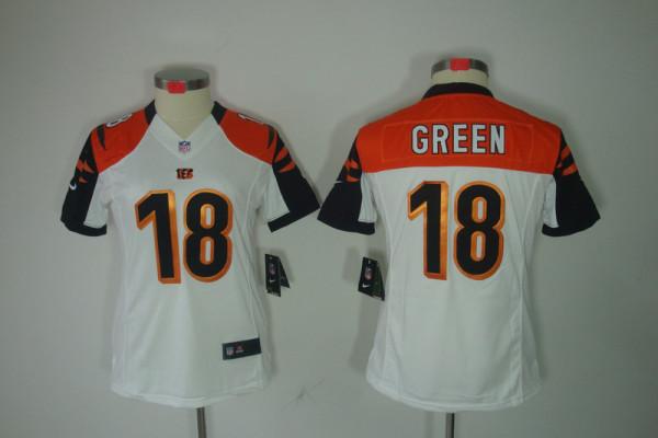 A.J. Green White Jersey, Cincinnati Bengals #18 Nike Womens Limited Jersey