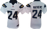 NIKE San Diego Chargers #24 Ryan Mathews women white jersey