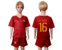 2016 Soccer Romo #16 De Rossi Home Kids Jersey