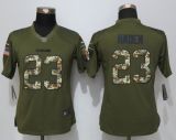 Women New Nike Cleveland Browns 23 Haden Green Salute To Service Limited Jersey