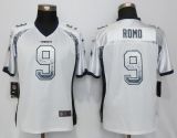 Women NEW Nike Dallas cowboys 9 Romo Drift Fashion White Elite Jersey