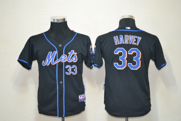 MLB New York Mets #33 Harvey Kids Jersey - Black