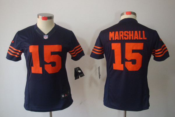 blue Orange number Marshall limited Womens Nike Chicago Bears #15 Jersey