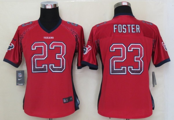 Women 2013 NEW Nike Houston Texans 23 Foster Drift Fashion Red Elite Jerseys