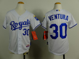 MLB MLB Kansas City Royals #30 Ventura White Youth Jersey