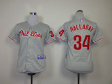 Philadelphia Phillies 34 Halladay Grey Youth Jersey