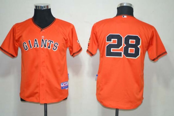 MLB San Francisco giants #28 Kids Orange Jersey