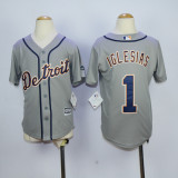 Kids MLB Detroit Tigers #1 Iglesias Grey Jersey