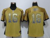 Wonen New Nike St.Louis Rams 16 Goff Drift Fashion Gold Elite Jerseys