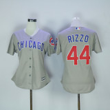 Women MLB Chicago Cubs #44 Rizzo Grey Jersey