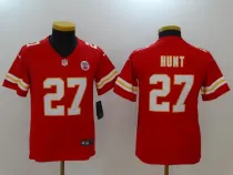 Kids Kansas City Chiefs #27 Hunt Red Vapor Jersey