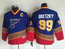 NHL St.Louis Blues #99 Gretzky Blue Throwback Kids Jersey
