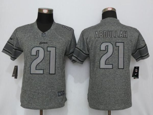 Women Nike New Detroit Lions 21 Abdullah Gridiron Gray Limited Jersey