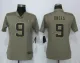 Womens New Orleans Saints #9 Brees Olive Salute to Service Limited Jersey