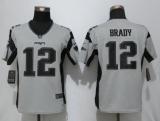 Women New Nike New England Patriots 12 Brady Nike Gridiron Gray II Elite Jersey