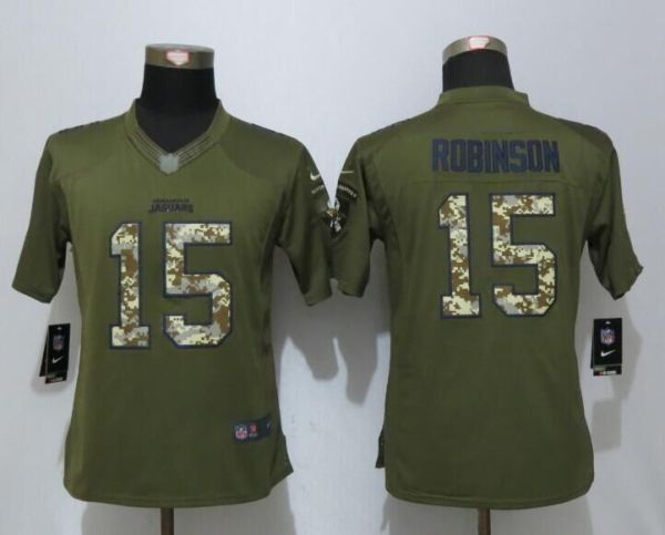 Women Nike Jacksonville Jaguars 15 Robinson Green Salute To Service Limited Jersey